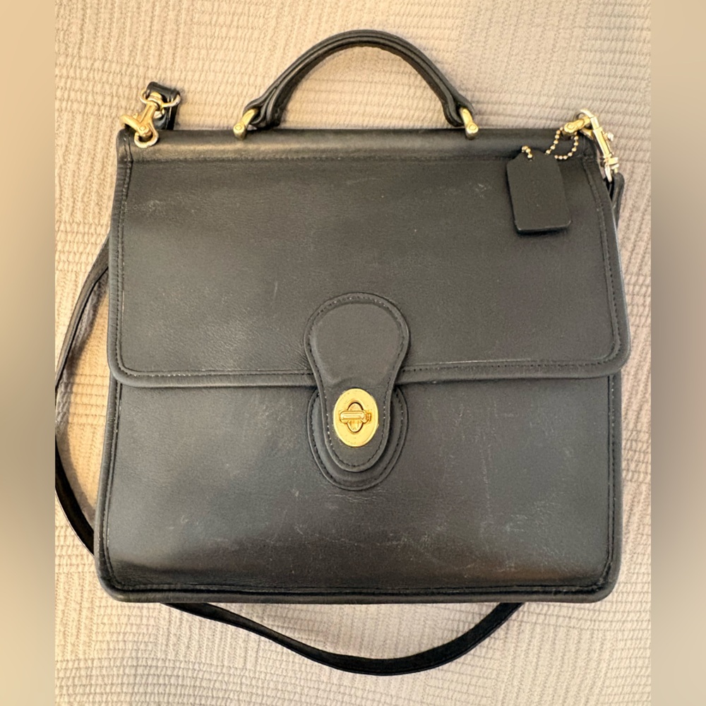 Coach Willis bag black leather vintage